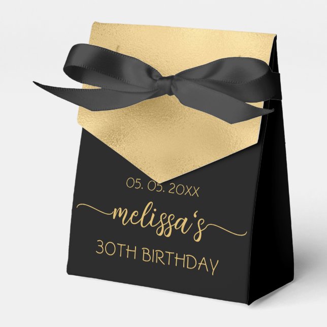 Ballotins 30e anniversaire Gold Foil Monogramme Nom Script (Verso)