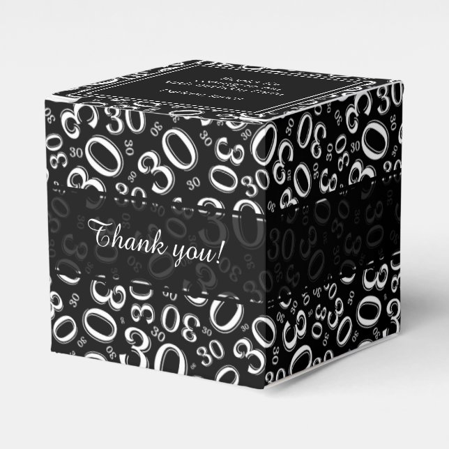 Ballotins 30e anniversaire noir/blanc Motif de nombre aléato (Verso)