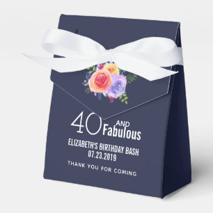 Ballotins 40 et texte fabuleux - Aquarelle Floral Anniversai