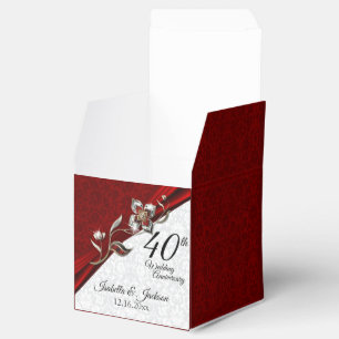 Ballotins 40e anniversaire de mariage rubis floral