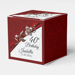 Ballotins 40e anniversaire de naissance floral rubis