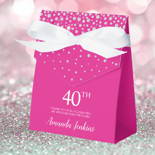 Ballotins 40e anniversaire Hot rose Merci étincelant