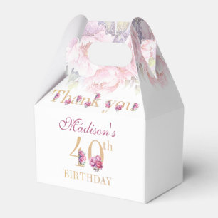 Ballotins 40e Anniversaire Peonies Pink Gold Parties scintil