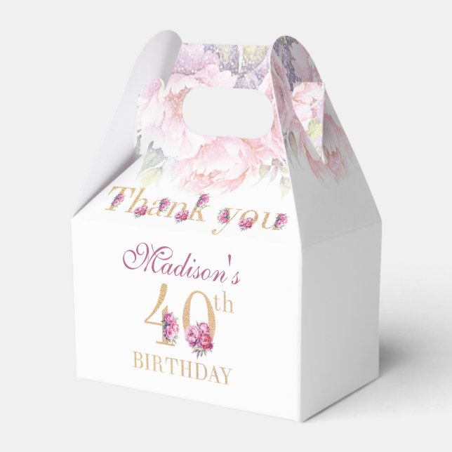 Ballotins 40e Anniversaire Peonies Pink Gold Parties scintil (Verso)