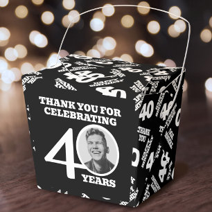 Ballotins 40e anniversaire photo personnalisée noir blanc
