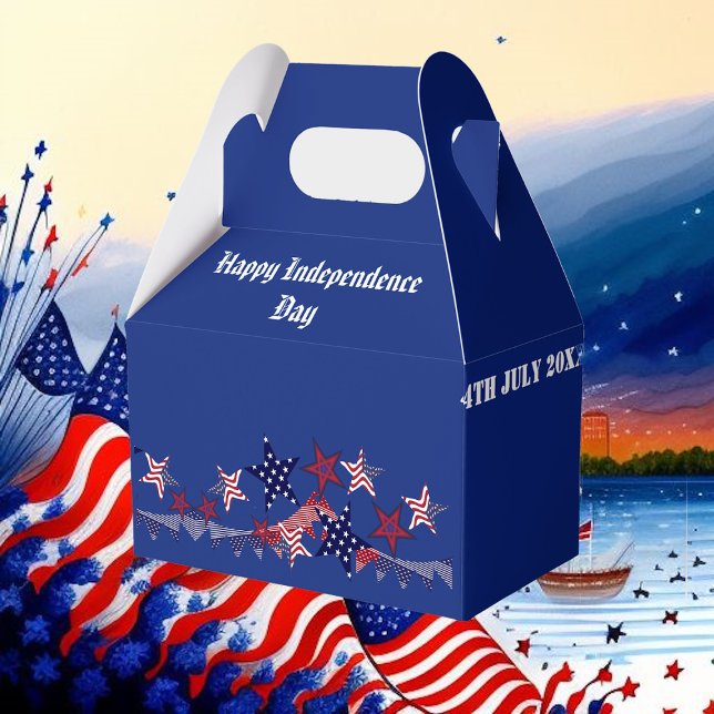 Ballotins 4 juillet Patriotic Stars American Flag BBQ Party (4th July Patriotic Stars American Flag BBQ Party Favor Boxes)