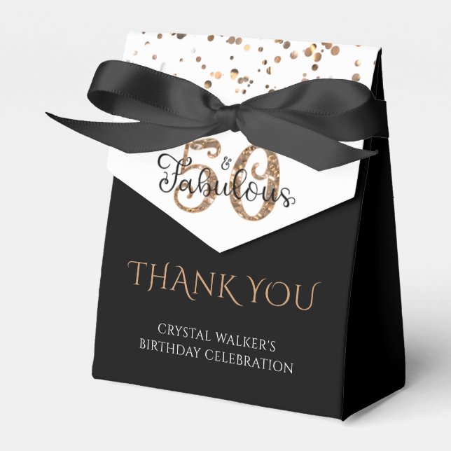 Ballotins 50 ET FABULE Élégant Merci d'or noir (Verso)