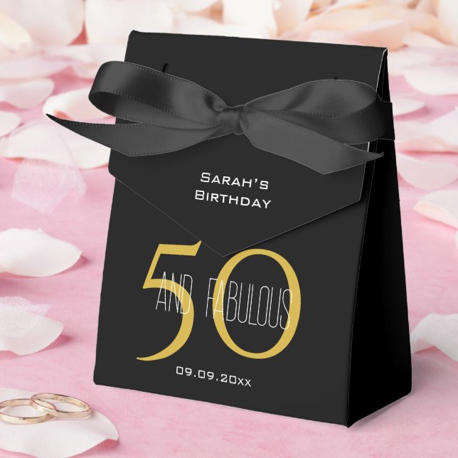 Ballotins 50 & Fabuleux Elegant Anniversaire Noir et Or (Mariage)