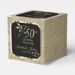 Ballotins 50e anniversaire du Mariage - Ballotin noir et or