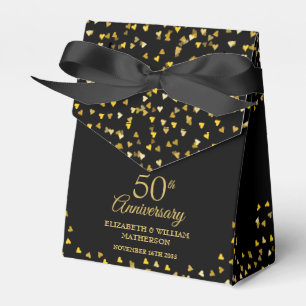 Ballotins 50e anniversaire du Mariage Coeurs noir et or