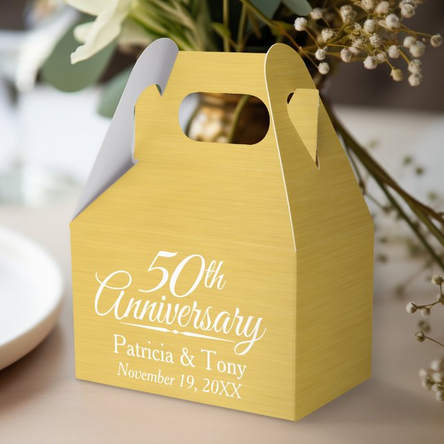 Ballotins 50e anniversaire du Mariage Golden personnalisé (Personalized favor box - wedding anniversary)