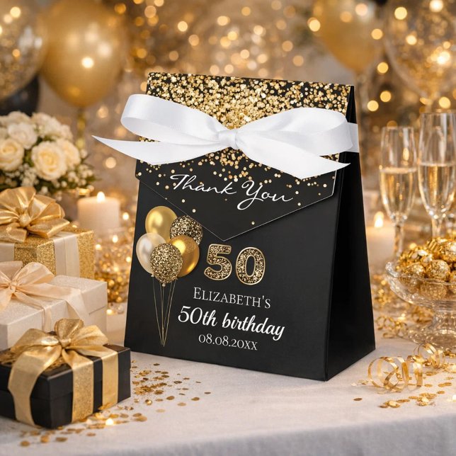Ballotins 50e anniversaire léopard d'or noir merci (Créateur téléchargé)