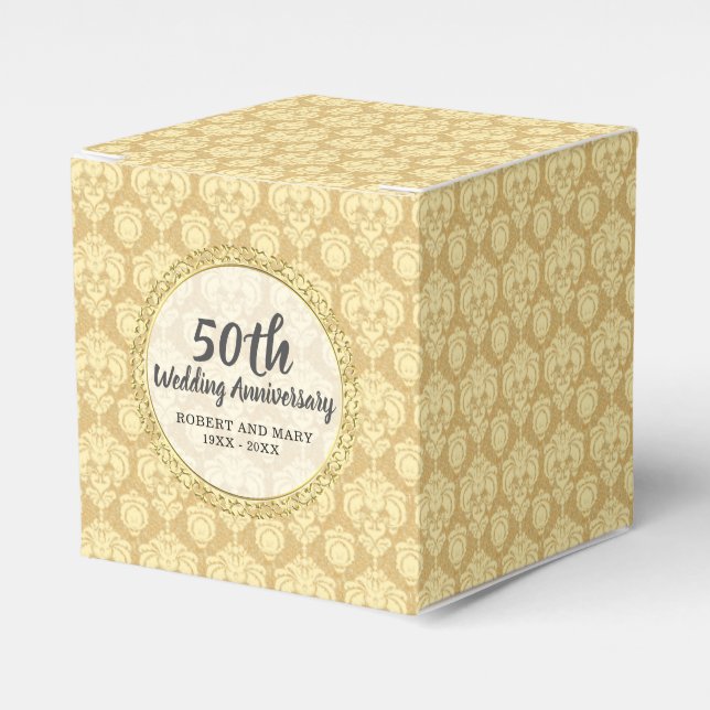 Ballotins 50e Anniversaire Parti Gold Damask Cake (Verso)
