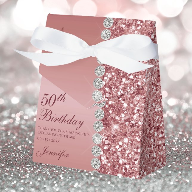 Ballotins 50ème Anniversaire Rose Gold Élégant (Créateur téléchargé)