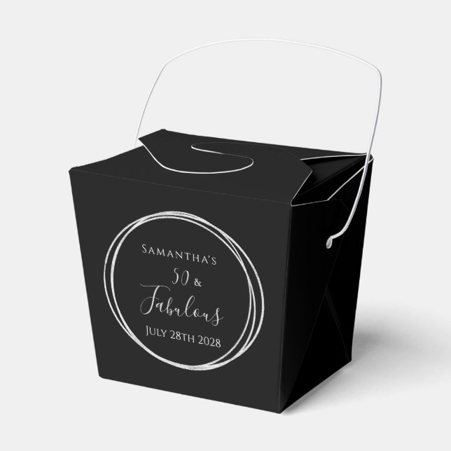 Ballotins 50th Birthday Black Silver 50 and Fabulous Party (Verso)