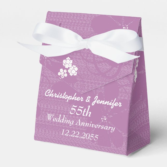 Ballotins 55e anniversaire du Mariage Pastel Purple Floral (Verso)