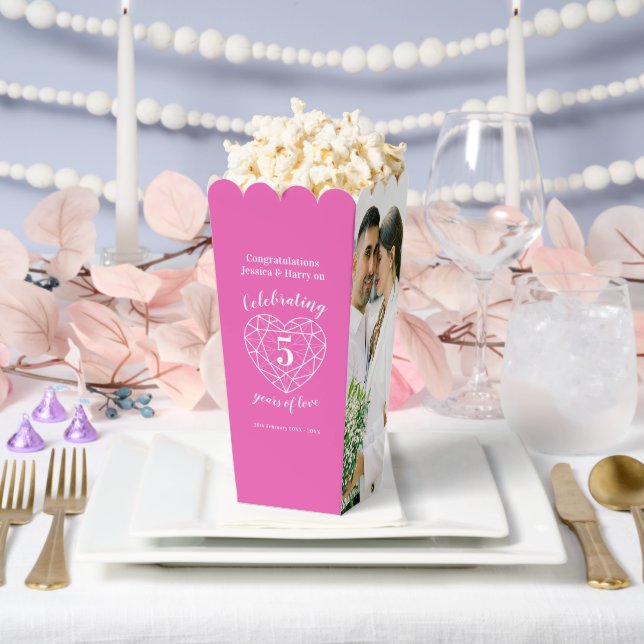 Ballotins 5e anniversaire du mariage rose Tourmaline deux ph (Mariage)