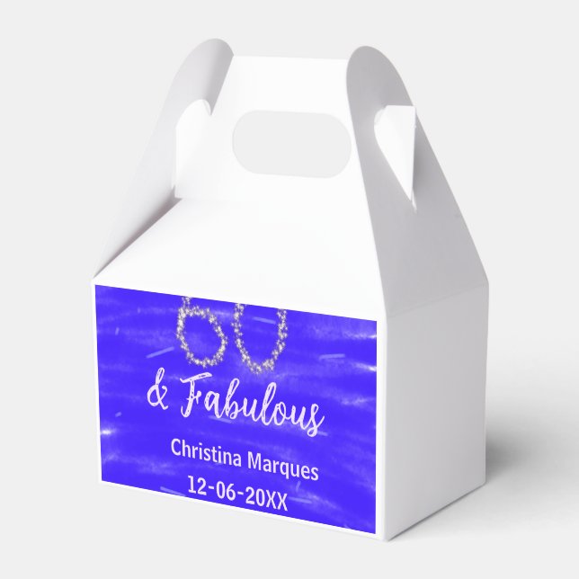 Ballotins 60 & fabuleux anniversaire bleu argent ajouter nom (Verso)
