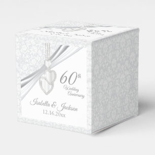 Ballotins 60e anniversaire du Mariage Diamond sur Blanc