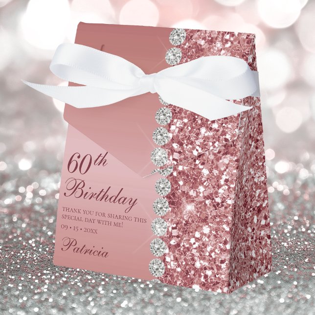 Ballotins 60e Anniversaire Rose Gold Élégant (Créateur téléchargé)