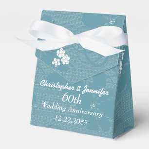 Ballotins 60e Mariage Ballotin, Floral Bleu