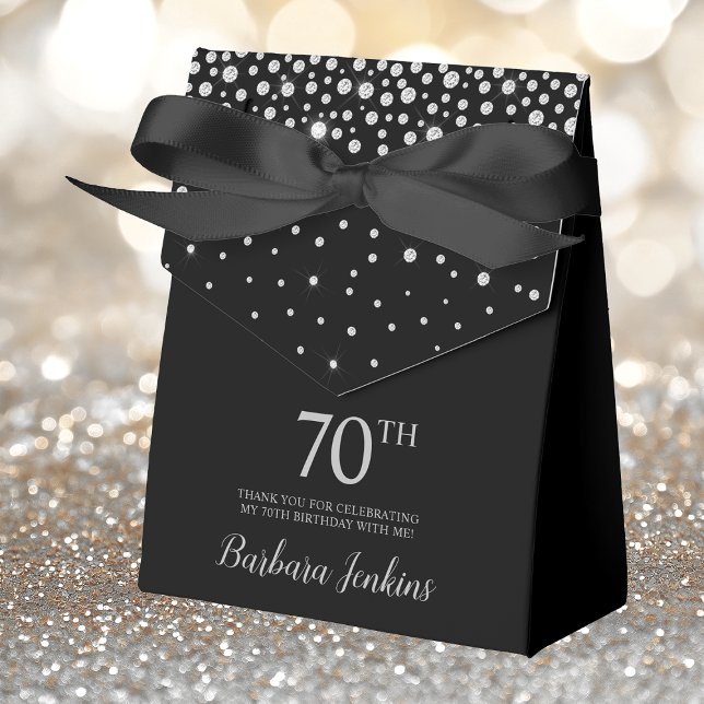 Ballotins 70e anniversaire Black Sparkly Merci (Créateur téléchargé)