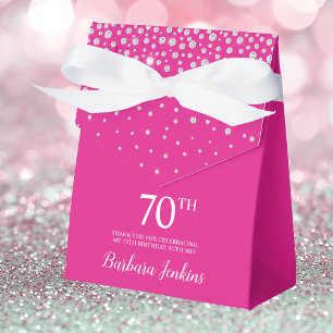 Ballotins 70e anniversaire Hot Pink Merci étincelant