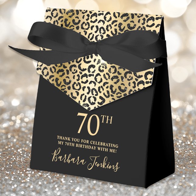 Ballotins 70th Birthday Gold Leopard Print Thank You  (Créateur téléchargé)