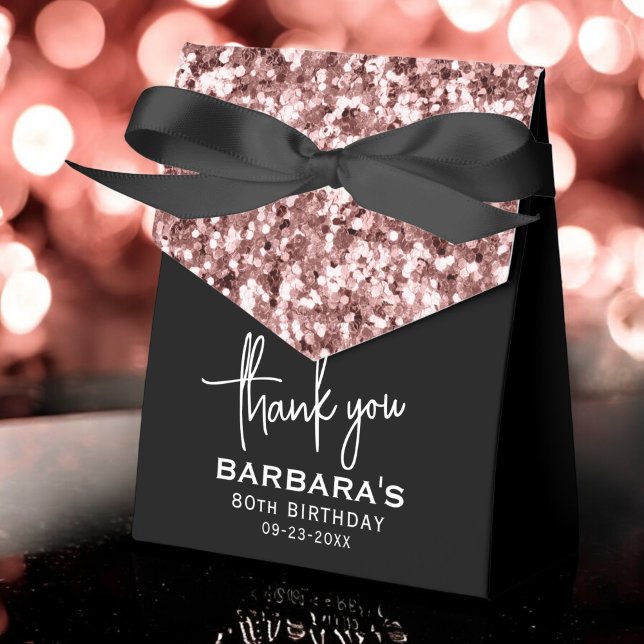 Ballotins 80e anniversaire Merci Rose Parties scintillant or (Créateur téléchargé)