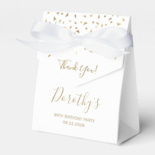 Ballotins 90e Anniversaire Elegant Gold Confetti Blanc