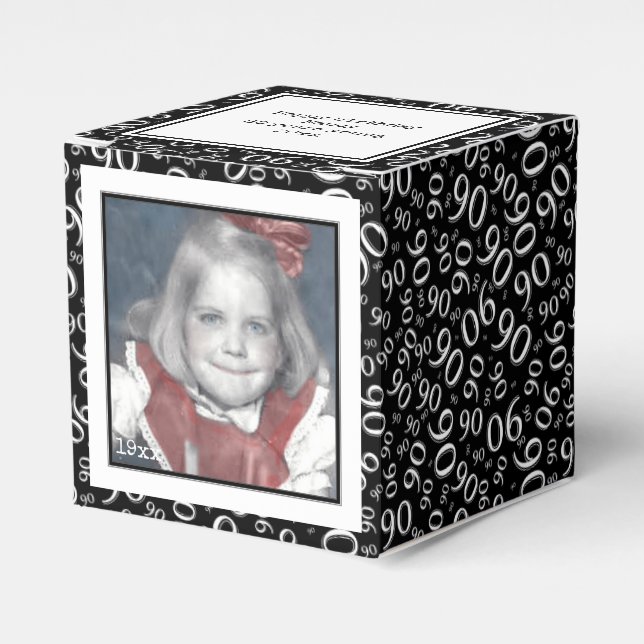 Ballotins 90e photo Keepsaké - Motif numérique noir/blanc (Verso)