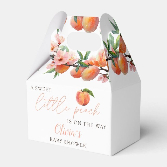 Ballotins A Sweet Little Peach Baby Shower Favor Boxes (Verso)