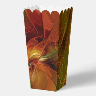 Ballotins Abstrait Rouge Orange Brown Vert Fractal Art Flowe