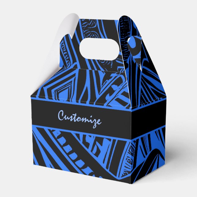 Ballotins Abstrait Tribal Noir Et Bleu (Verso)