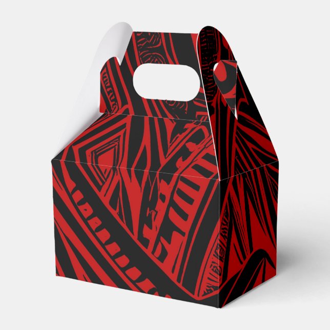 Ballotins Abstrait Tribal Noir Et Rouge (Verso)