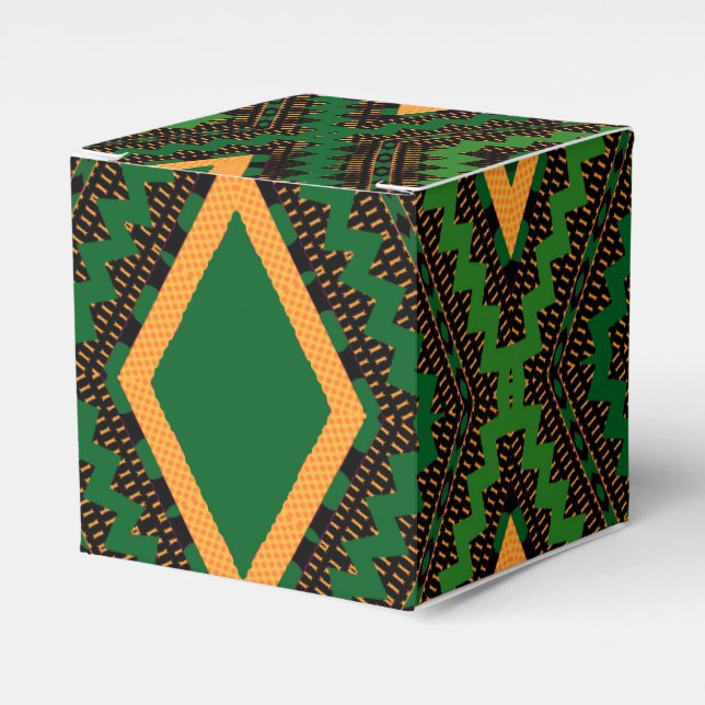 Ballotins Afro Pop Vert Noir et Jaune Mudcloth Moderne (Verso)