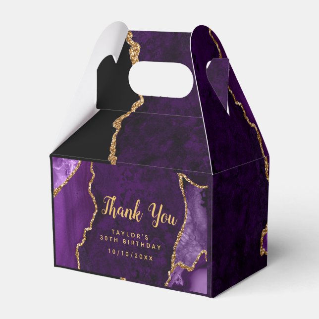Ballotins Agate violet et or Anniversaire Merci (Verso)