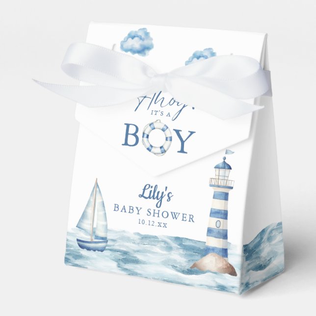 Ballotins Ahoy C'Est Un Garçon Baby shower Nautique (Verso)