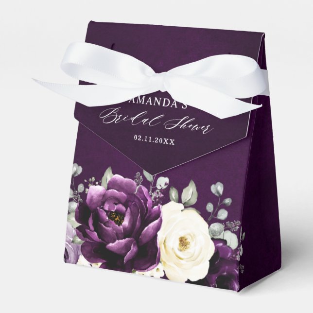 Ballotins Aiguille Plum violet Ivoire Blanc Floral Mariage F (Verso)