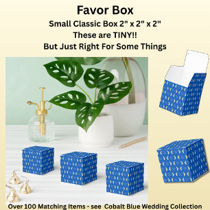 Ballotins Ajoutez Vos Noms Cobalt Bleu & Roses Blanches