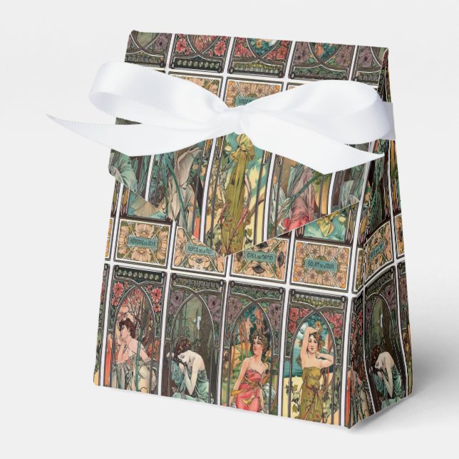 Ballotins Alphonse Mucha art, Art nouveau, vintage, femmes,  (Verso)