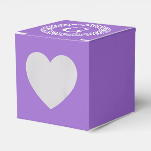 Ballotins Améthyste Wht Cadre Rnd Clé Grecque Monogramme Ini