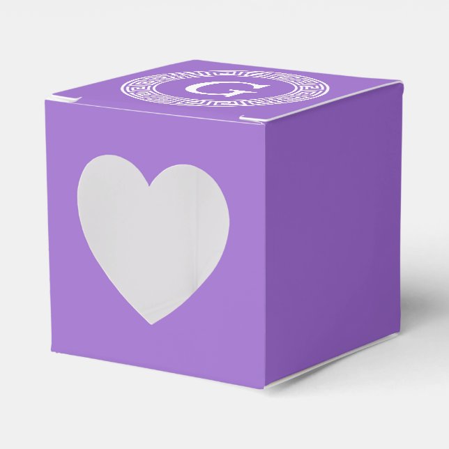 Ballotins Améthyste Wht Cadre Rnd Clé Grecque Monogramme Ini (Verso)