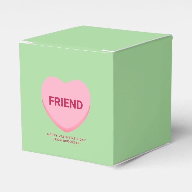 Ballotins Ami conversation rose verte coeur Valentine's (Verso)
