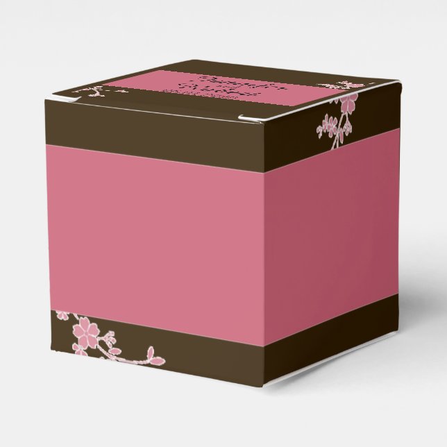 Ballotins Amour en Fleur Cerise Fleurs Mariage Favor Box (Verso)