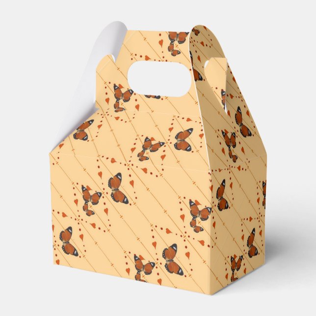 Ballotins Amour et papillons en diagonale orange (Verso)