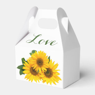 Ballotins Amour Floral Tournesols Jaune & Vert Mariage