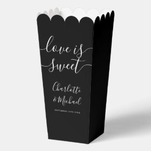 Ballotins Amour noir et blanc, popcorn de mariage doux
