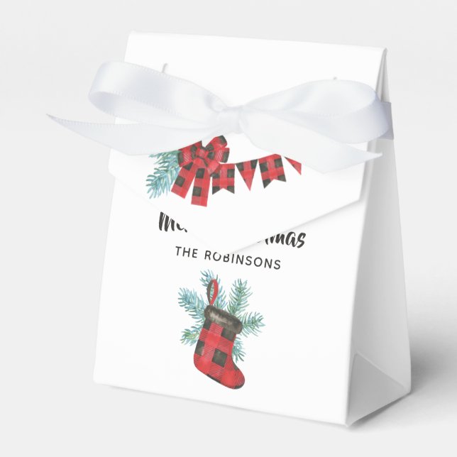 Ballotins Amusants Buffalo Plaid Bear Noël (Verso)