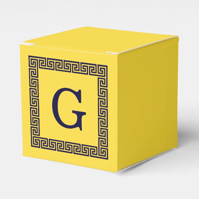 Ballotins Ananas, Clé grecque bleue marine #1 Monogramme enc (Verso)